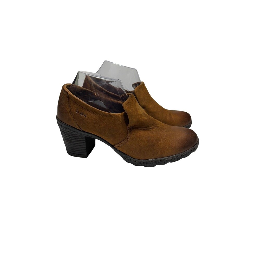 Born Concept BOC Carla Brown  Leather Bootie‎ Heel Shooties Shoes Women's US 9M